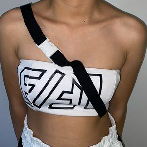LF the brand Nightrider Diagonal buckle strap tube top